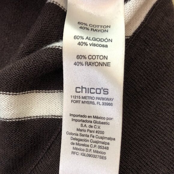 Chico's Brown And White Sweater With Tie At Bottom Size 1 - Picture 5 of 5